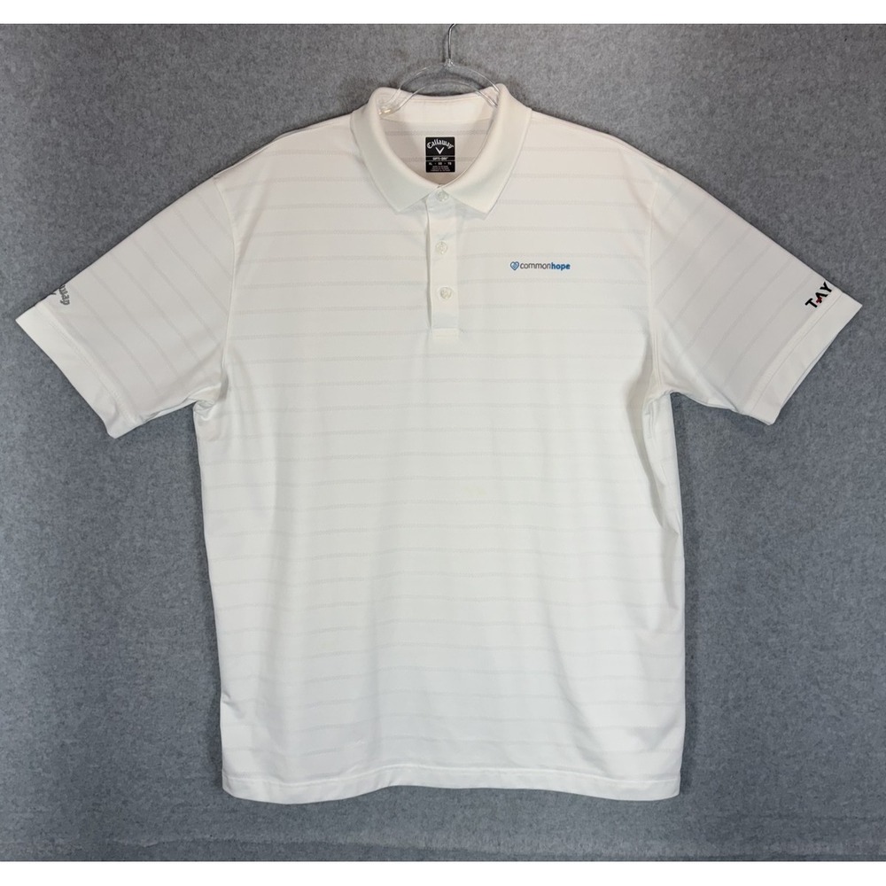 Callaway Polo Shirt Mens XL White Opti-Dri Performance Golf Taylor‎ Common Hope